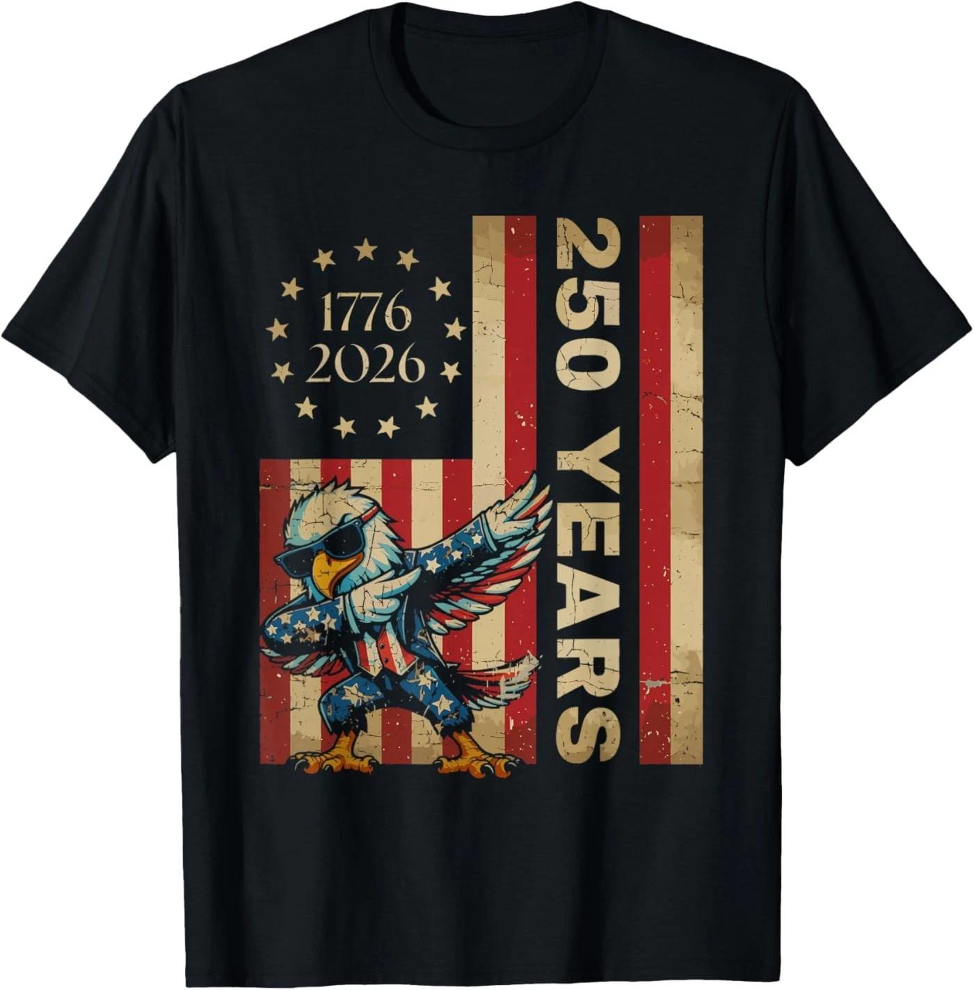 250 Years Dab Dance Vintage USA Flag 4th of July 1776 2026 T-Shirt XL