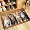 VIKAMA Cartoon Four Cats Rug Soft Doormat for Shoe Removal At Entrance Welcome Mat Carpet For Live Room Rug For Bedroom Home Dec