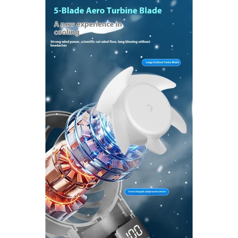 Handheld Mini Fan USB Rechargeable 100 Speed Quiet Desk Fan Portable Cooling Fan for Indoor Outdoor Use Birthday Gift