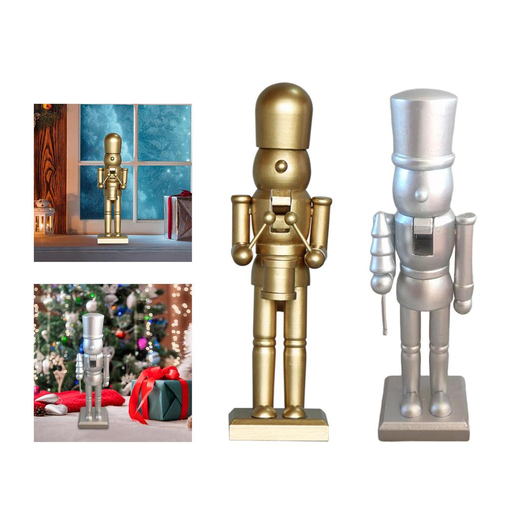 Christmas Nutcracker Figurine Christmas Gift Tabletop Ornament Decorative Statue for Entrance Desk Festival Living Room Party