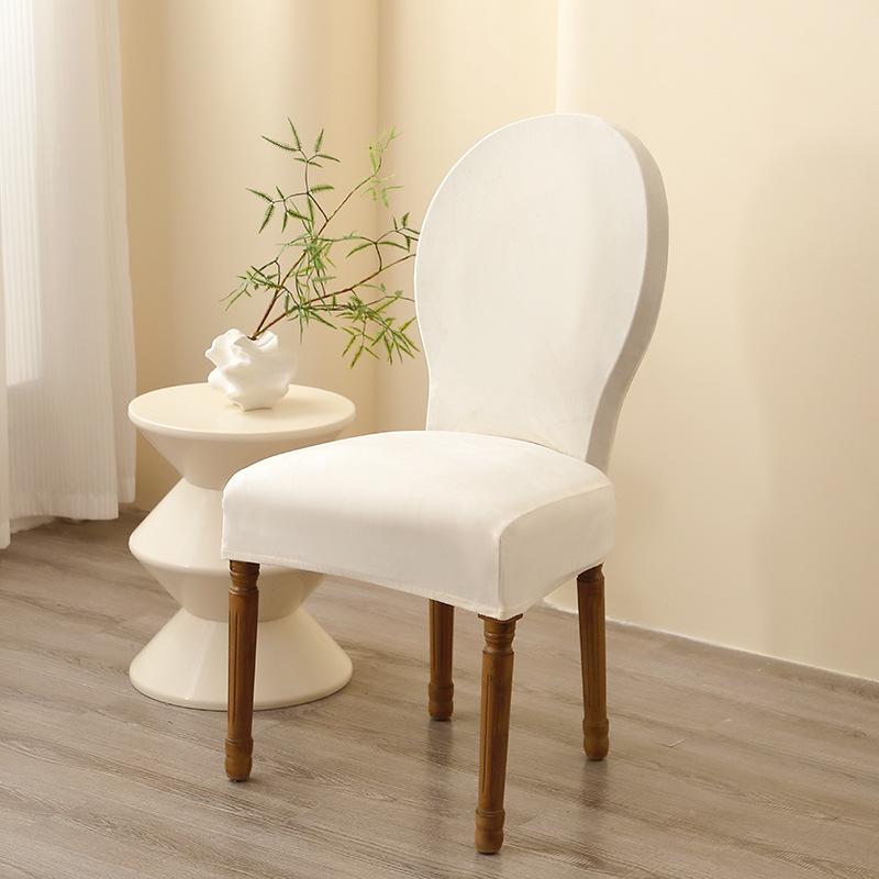 Velvet Silver Fox Chair Cover, Dustproof French Country Style, Thickened for Hotel and Home, Fits Round Back Chairs