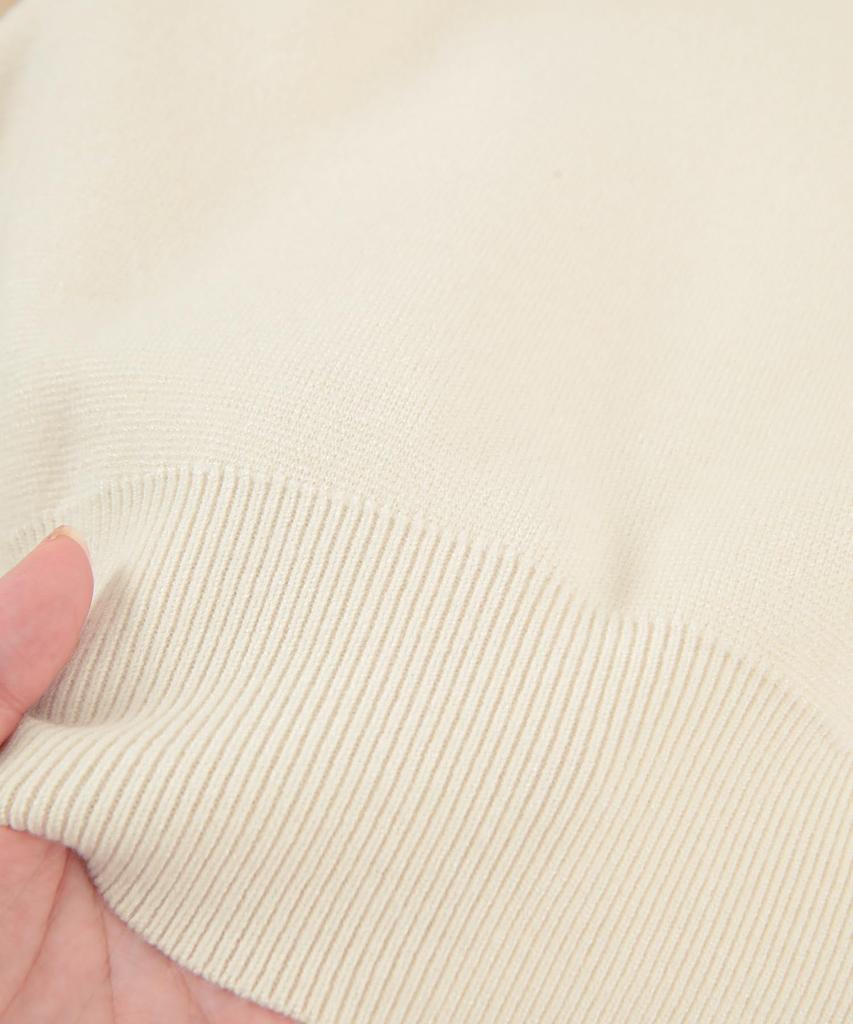 Titibait Crew Neck Free Ivory Sweat-Like Knit, AEXP4181, Women's, Size,