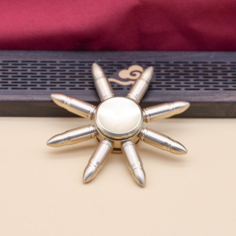 Brass Six-Sided Rotating Fortune Spinner Decompression Ornament