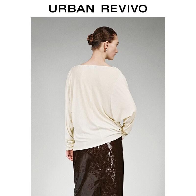 UR Women's Drape Neck Loose Long Sleeve T-shirt