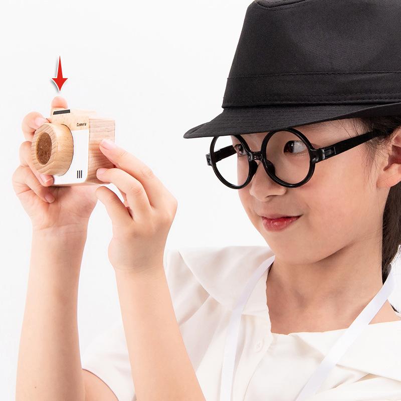 Children's Detective Role-play Toy Set - Family Game Wooden Flashlight Camera Detective Hat Compass