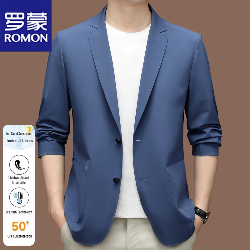 ROMON Men's Summer Ice Silk Sun Protection Casual Blazer