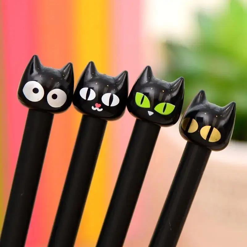 4 Stück Expression Cat Unterschrift Stift Großäugige Schwarze Katze Puppe Gelstift 0,5 mm Schwarzer Gelstift Preis