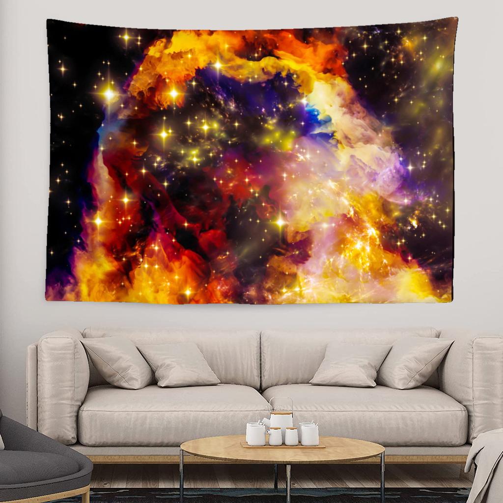 Starry Sky Galaxy Tapestry Fantasy Cloud Cover Wall Hanging Bohemian Hippie Witchcraft Art Dormitory Decoration