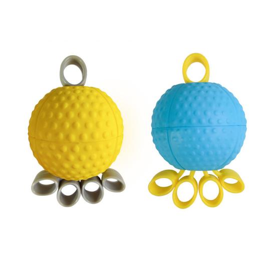 Hand Grip Strength Trainer Ball with Elastic Silicone Finger Cot Slow Rebound Anti-slip Hand Rehabilitation Stretching Exercise Equipment