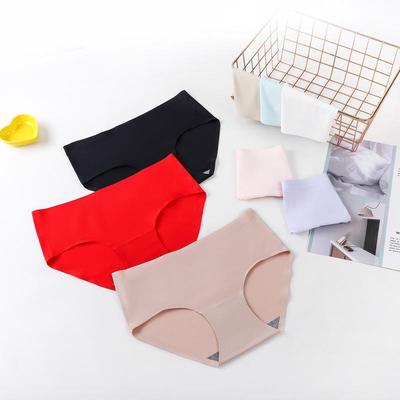 Nahtlose Eis-Seiden-Slips mit mittlerer Taille für Damen - Sexy einfarbige atmungsaktive Dreiecksunterwäsche