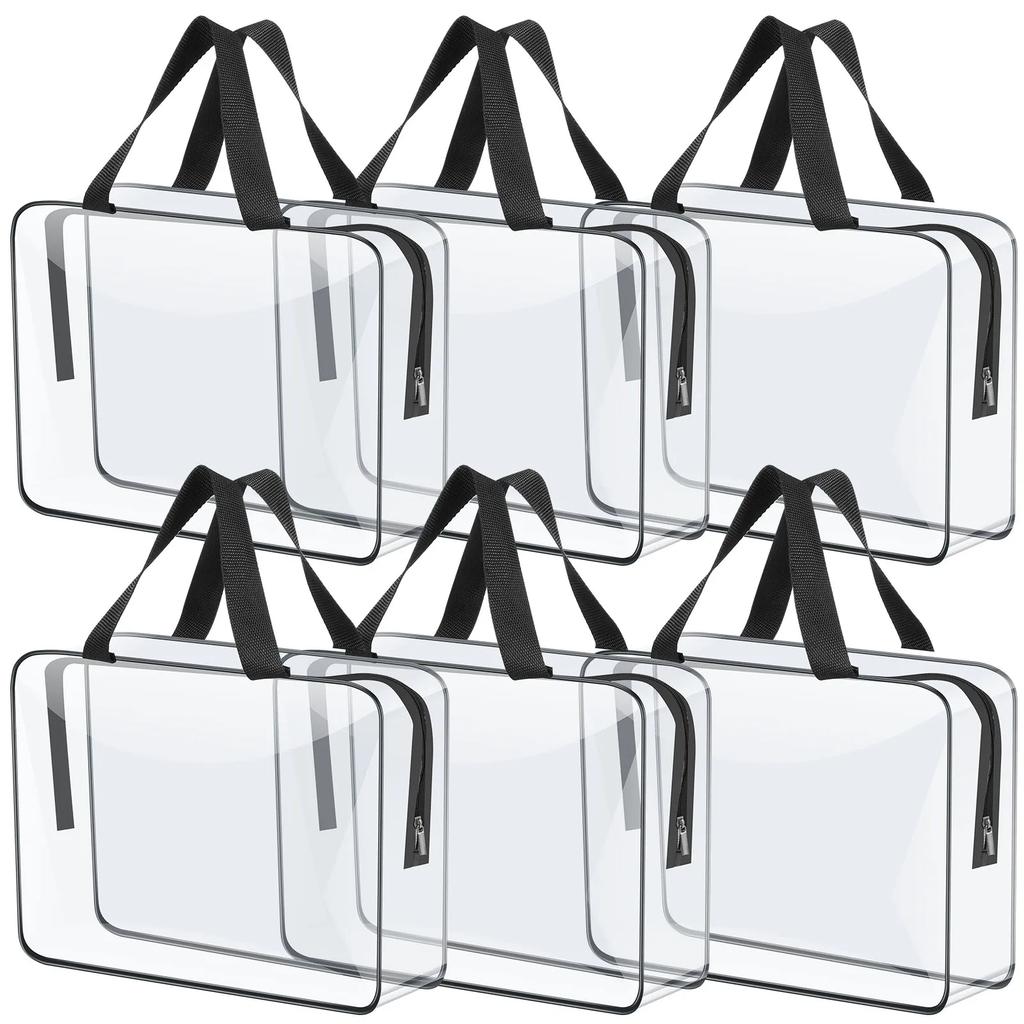 4/6 Stück PVC Make-up Aufbewahrungstaschen Tragbar Große Kapazität Wasserdicht Transparente Organizer-Tasche mit Reißverschluss für Reise Waschen Haushalt
