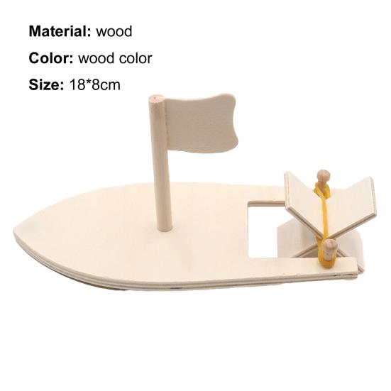 Boat Toy Colorful Educational Motivational Wooden Sailboat Toy Kit for Kids