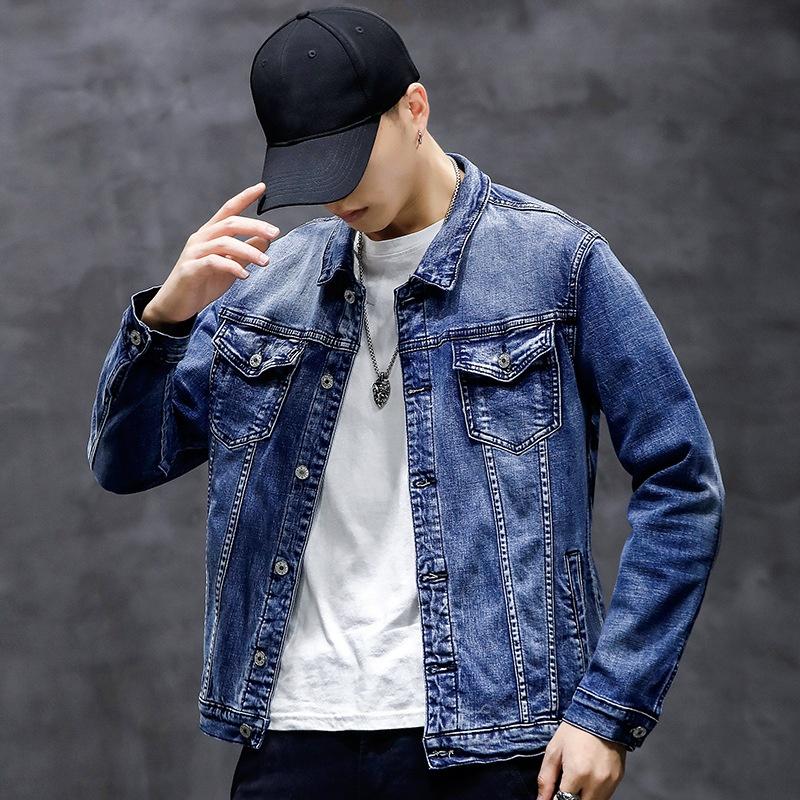 Spring Vintage Denim Jacket for Men Trendy Slim Fit Smooths Your Silhouette New Style Casual Clothing