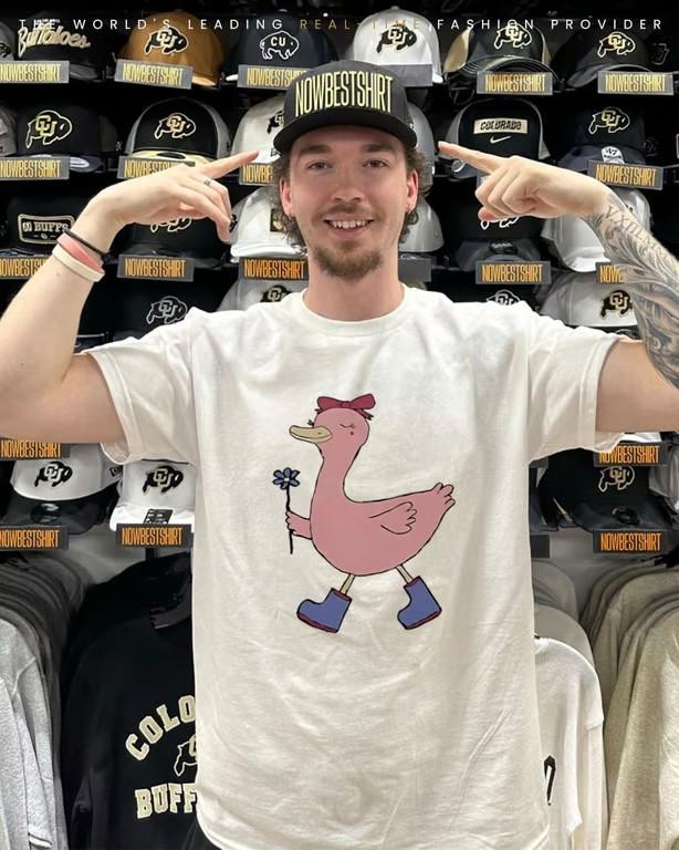 pink duck walking shirt Unisex T-Shirt S