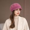 New Rabbit Fur Hat for Women Plus Velvet To Keep Warm Grandma Ear Protector Wool Knitted Hat for Middle Aged and Elderly Mothers