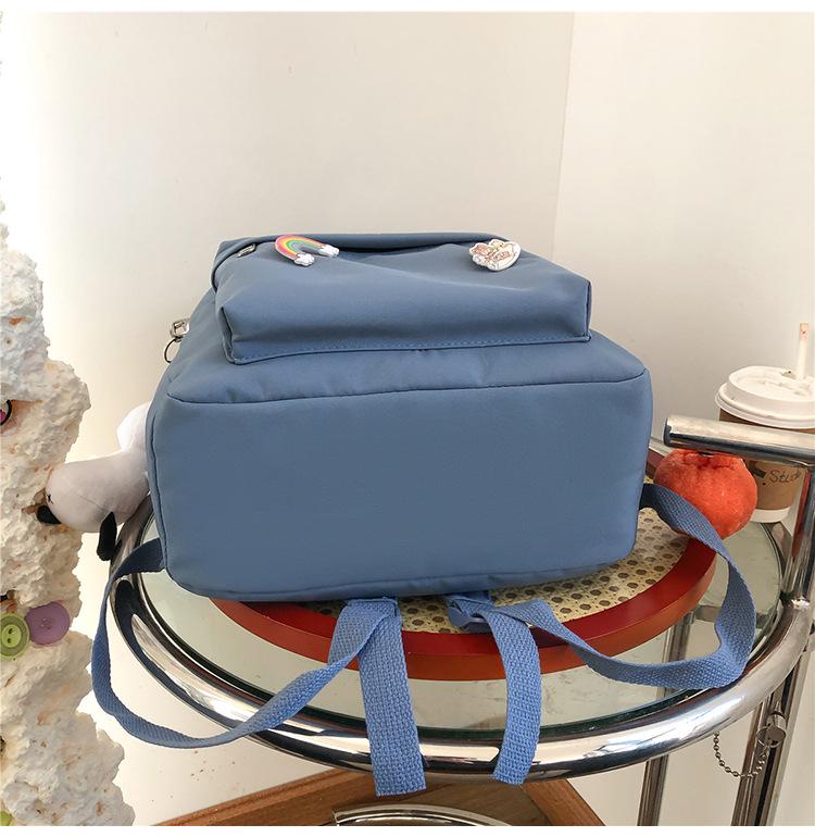 Japanese Ulzzang Style Cute Cartoon Bear Embroidery Soft Girl Backpack