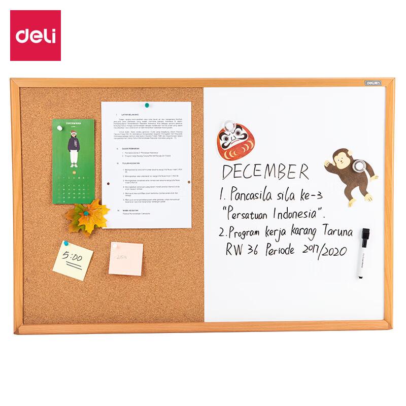 Deli 8753 Wall-Mounted Cork Bulletin Board