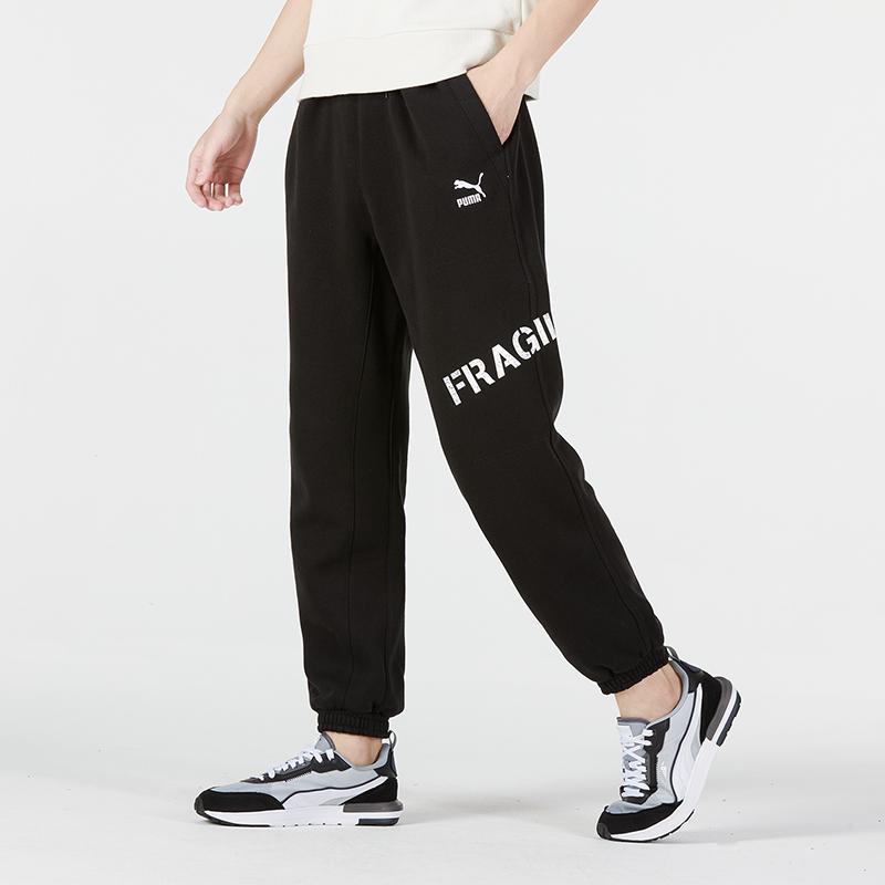 PUMA Classics Heavy Duty Logo Joggers Men Bottoms Black 620301-01
