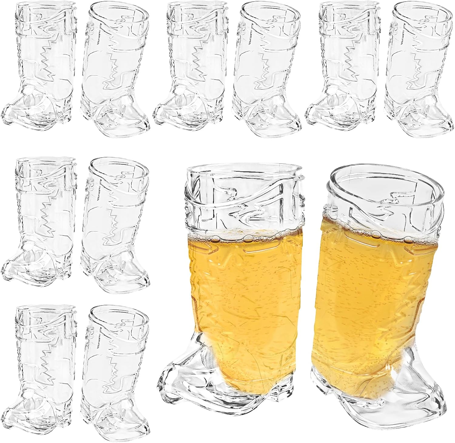 

10 шт. Рюмки в виде ковбойских сапог 1 унция Мини-пластиковая рюмка в виде сапога, Многоразовые пластиковые чашки-сапоги для ковбойской вечеринки в западном стиле 50ml