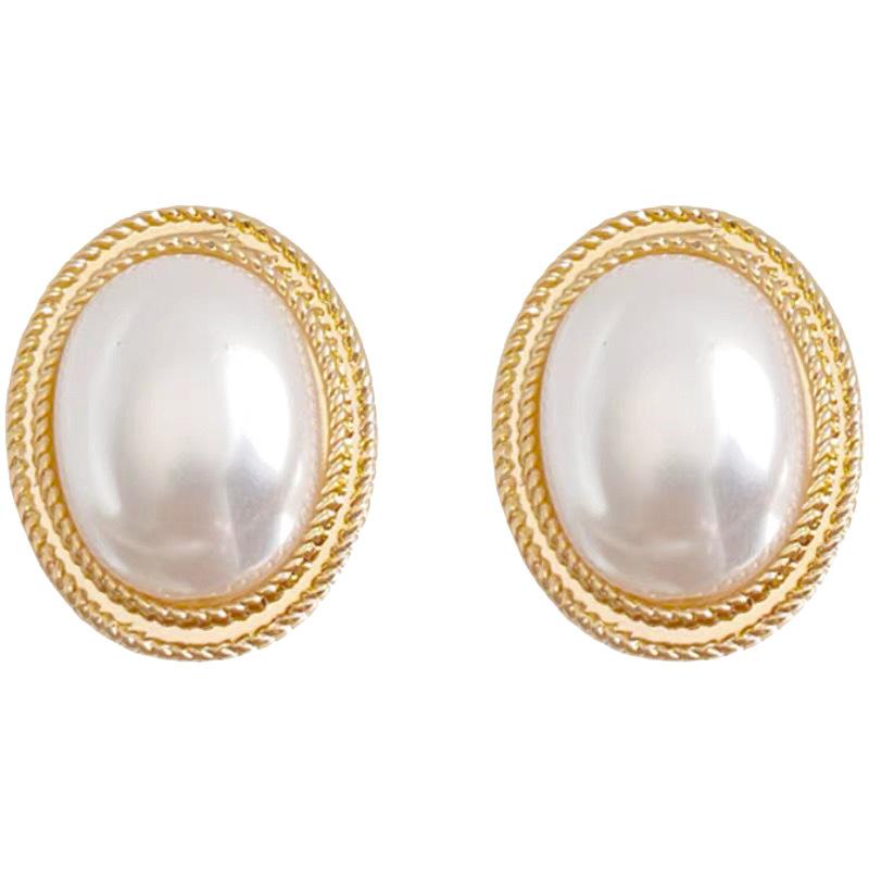 Women Girls Korean Style Camellia Baroque Pearl Earrings Fashion Vintage Jewelry Bow Heart Shape Elegant Lady Ear Rings Ear Clip