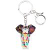 WEVENI Enamel Alloy Elephant Keychain Jungle Animal Key Ring Jewelry for Women Girls Bag Car Wallet US Size: 47mm X 40mm Color: White