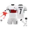 Premium White 7 C.ronaldo Football Kit Set With Original Socks 2022 World Cup Edition