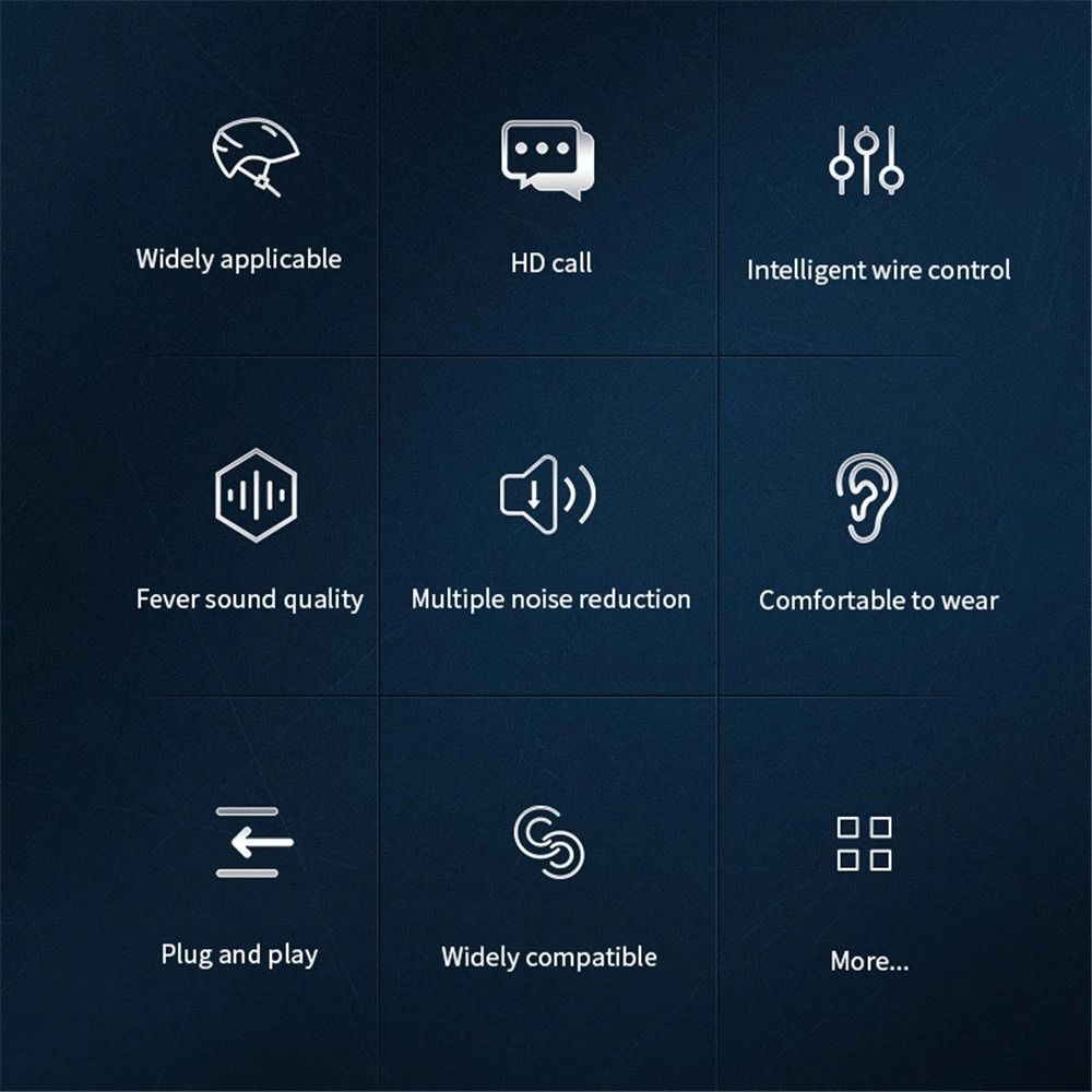 with Mic Motorcycle Helmet Headset Wire Control Headphone NEW Earphone Riding/Skiing