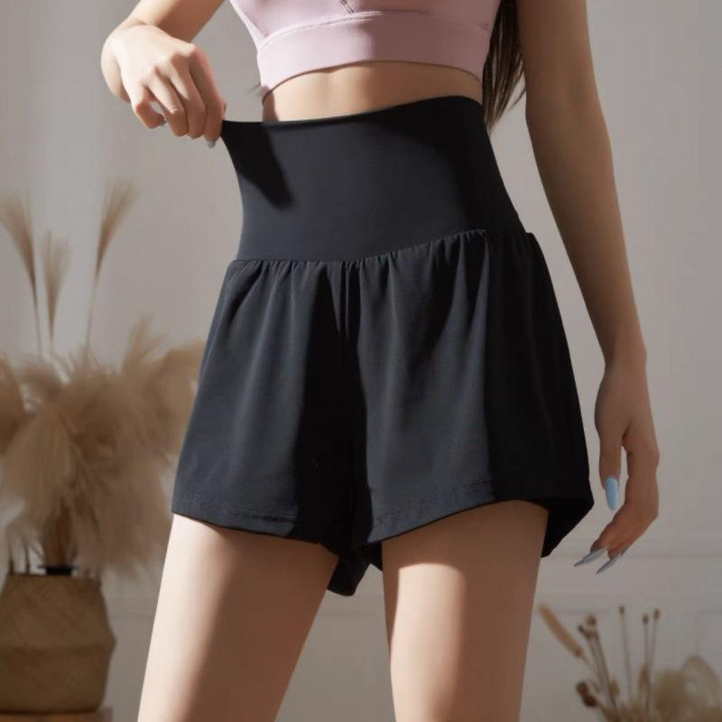 White High-Waisted Quick-Dry Fitness Shorts