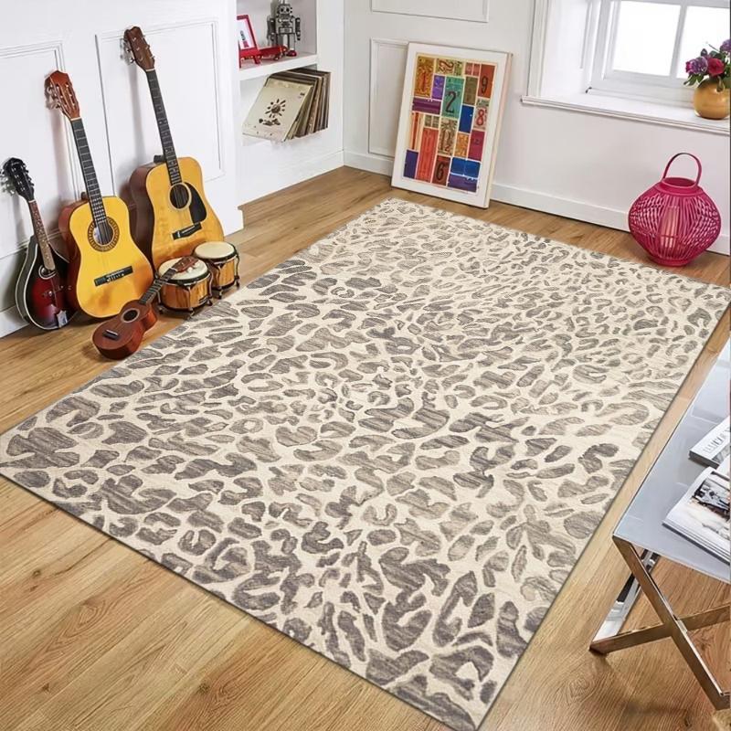 Vintage Zaļš Leoparda Laukuma Paklājs Luksusa