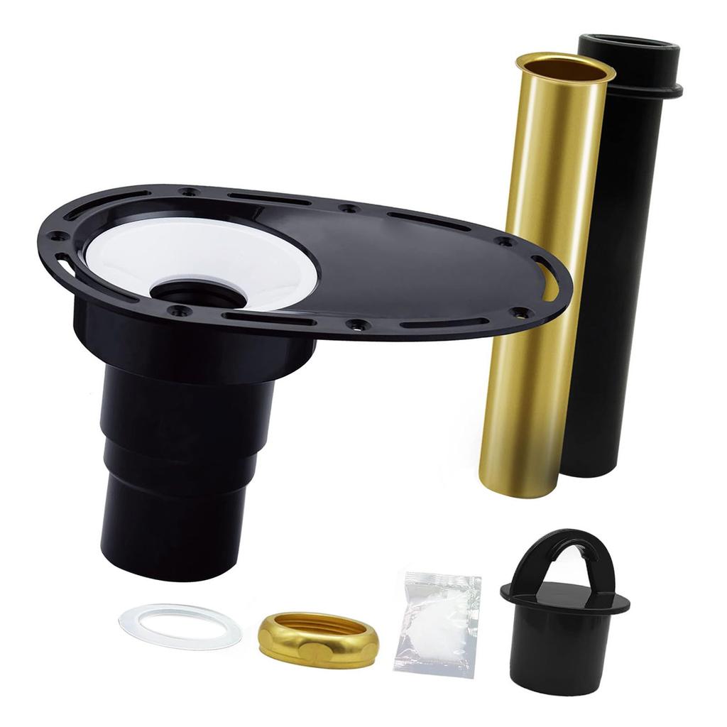 Tub Drain Rough in Kit with Brass and ABS Pipes Drainage Bottom Plate and Adapter Set for