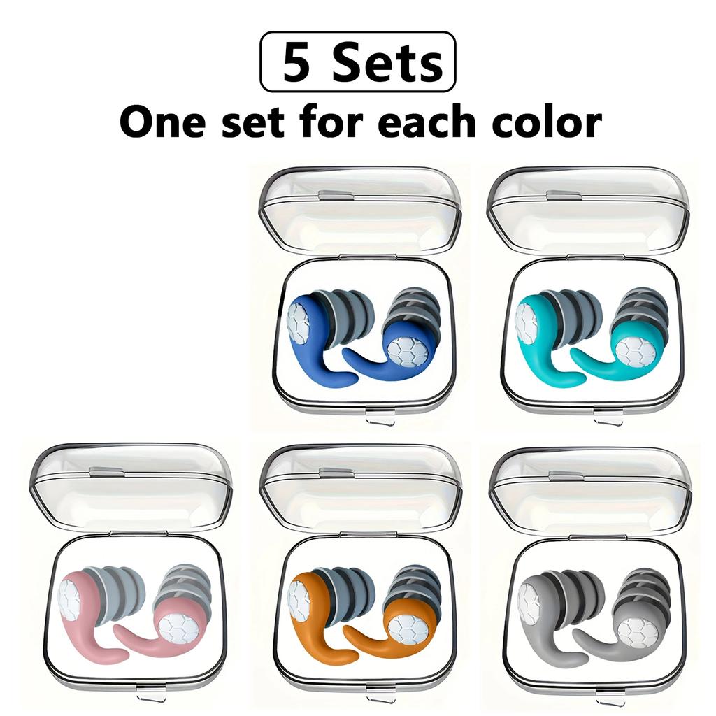 HUAK 1 Pair Soft Silicone Earplugs - Noise Canceling, Comfortable Fit, for Sleep, Swimming, Creating a Silent Environment