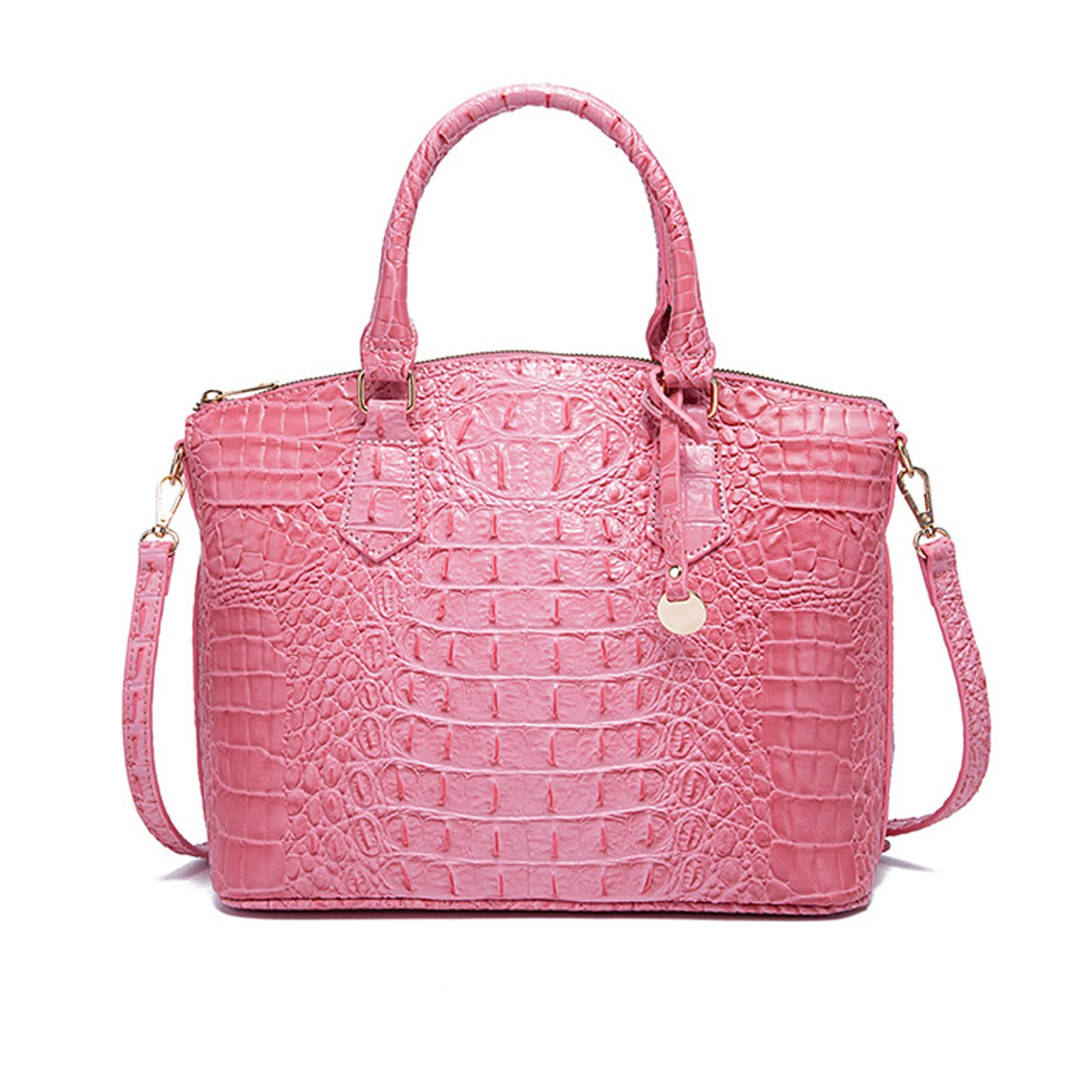 

crocodile shoulder A4 crocodile PU large shoulder with with removable for pink B [NICOLE & DORIS] Women s handbag, print, bag, size, 2-way, pattern,