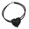 Elegant PU Leather Heart Pendant Necklace Handmade Choker Adjustable Length Clavicle Chain Jewelry for Women Girls