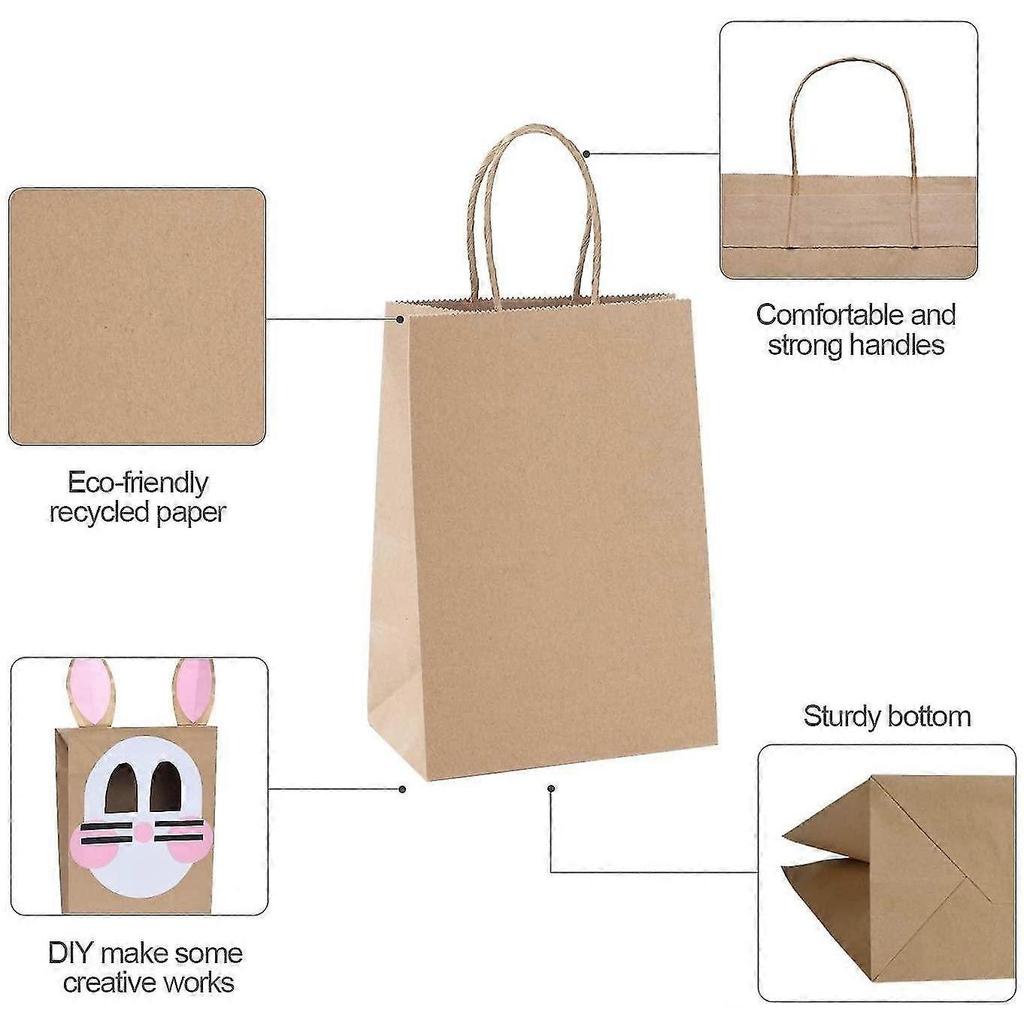 20 Pcs Brown Paper Gift Bags 21*11*27CM, Paper Bags with Handles