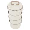 3.3L 4 Tier Insulated Lunch Box 304 Stainless Steel Food Container Round Stackable Bento Box with 2 Integral Fork Spoon