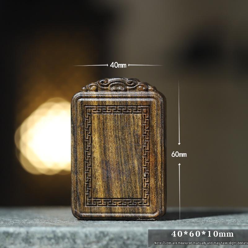 Bodhisattva Chess Agarwood Carved Pendant - Chinese Style Wooden Cultural Play & Personal Necklace Item