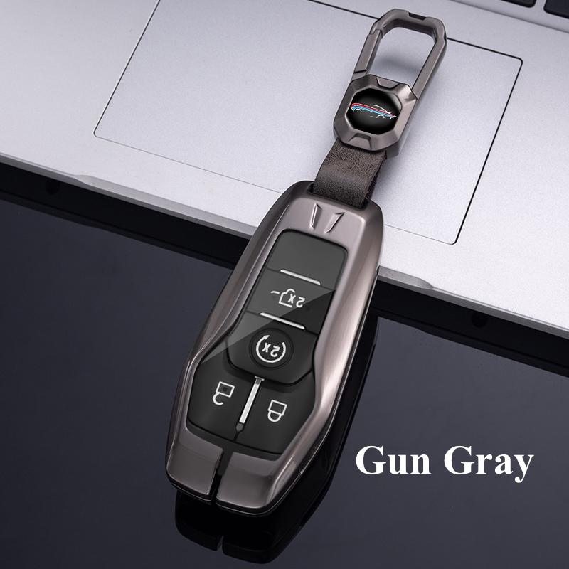 New Design Alloy Car Key Case Fob Cover for Ford Fusion Mondeo Mustang F-150 Explorer Edge 2015 - 2018 Protector Shell Fob Keychain