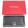 Salvatore Ferragamo Gancini logo Long wallet Long Wallet Leather Black/Silver