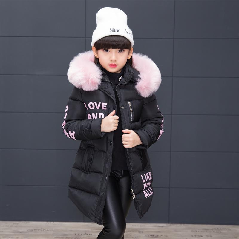 Koreanischen Stil mittellange Mädchen Daunenjacke Winter Mädchen gepolsterte Jacke Baby gepolsterte Jacke Kinderkleidung