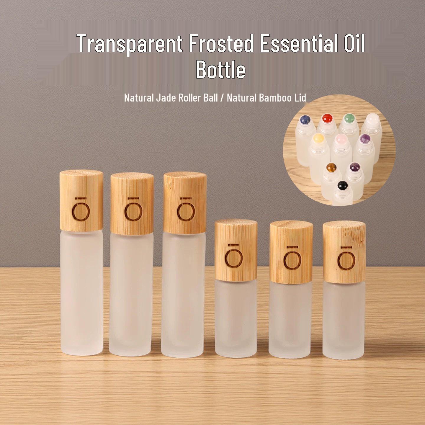 Bamboo & Jade O-Shaped Roll-On Bottles (5ml/10ml) 10ml Tiger Eye + Bamboo Cap
