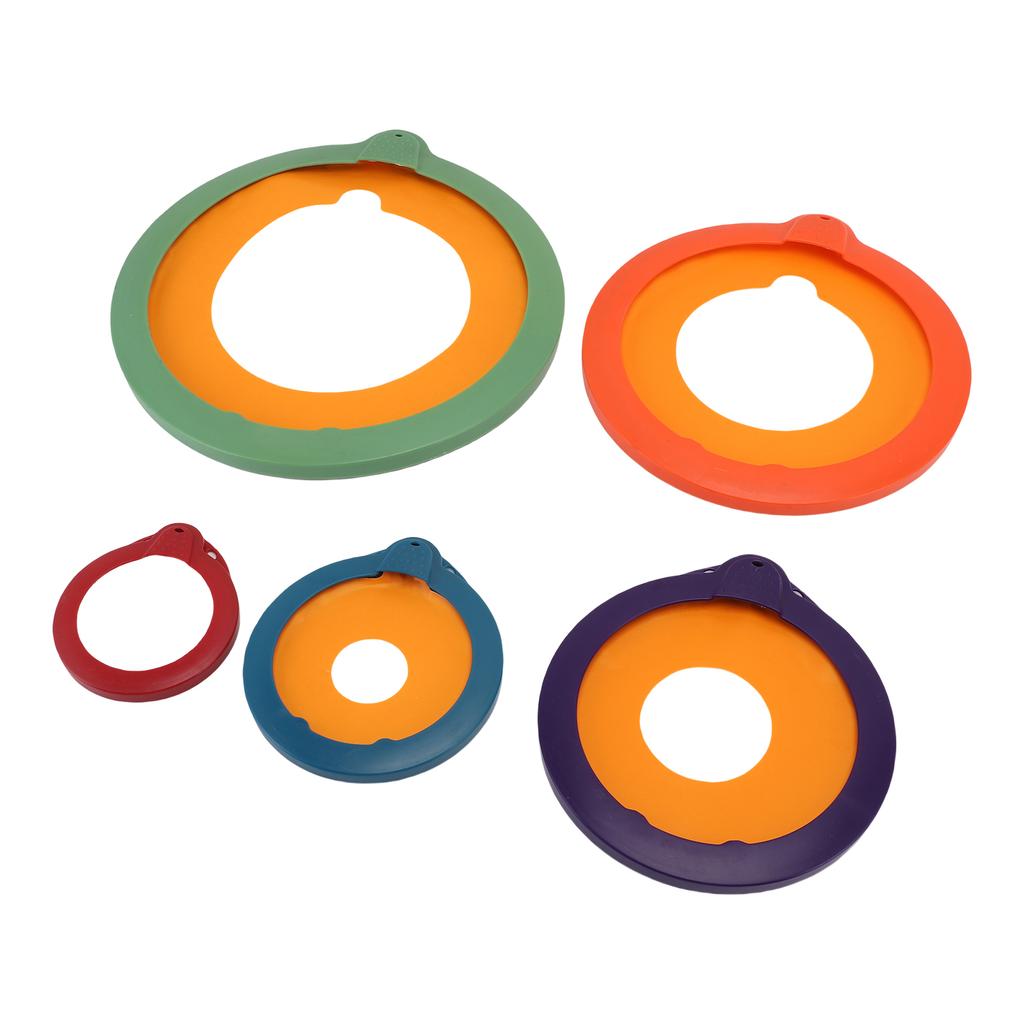 5Pcs Sealing Lid Set Plastic Round Multifunctional Anti Aging Food Storage Cover Set for Home Kitchen