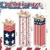 Patriotic Wood Block Sign Vintage 4th of July Tiered Tray Decor Rustic Farmhouse Memorial Day Independence Day Table Centerpiece
