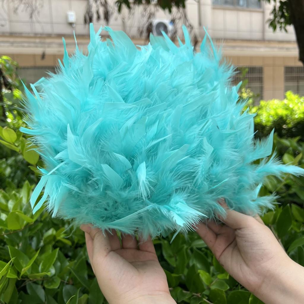 Multicolor Natural Turkey Feather Trims Marabou Feather Ribbon Wedding Dress Skirt Decoration Sewing Crafts 10-15 CM