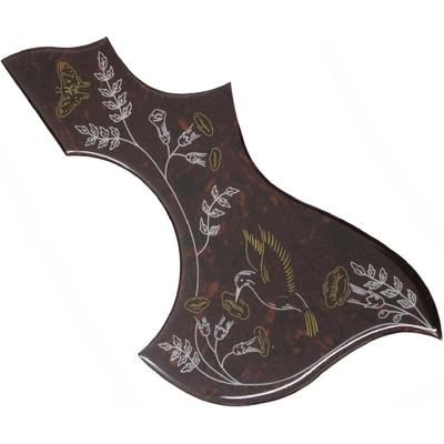 Acoustic Guitar Pickguard One Pc 2mm 41" Hummingbird Mother of Pearl Inlay Flower for Acoustic Guitar Scratch Plate Parts (Shell Inlay) (Style B)