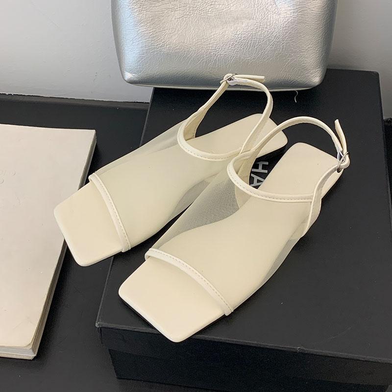 Fashion Fashion Shallow Women Flats With Shoes Sandals Luxury Female Mesh Breathable Footwear Ladies Flats Sandals Shoes Summer Spring