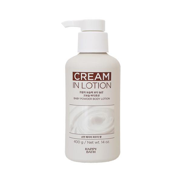 HAPPY BATH Cream-in-Lotion Baby Powder Body Lotion 400g