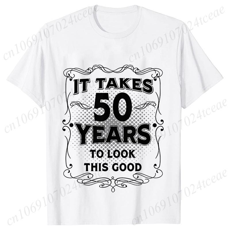 Summer Fashion Men's T-Shirt Funny 50th Birthday 3D Printed Short Sleeve Tops Unisex Casual Loose Oversize Outdoor Clothing