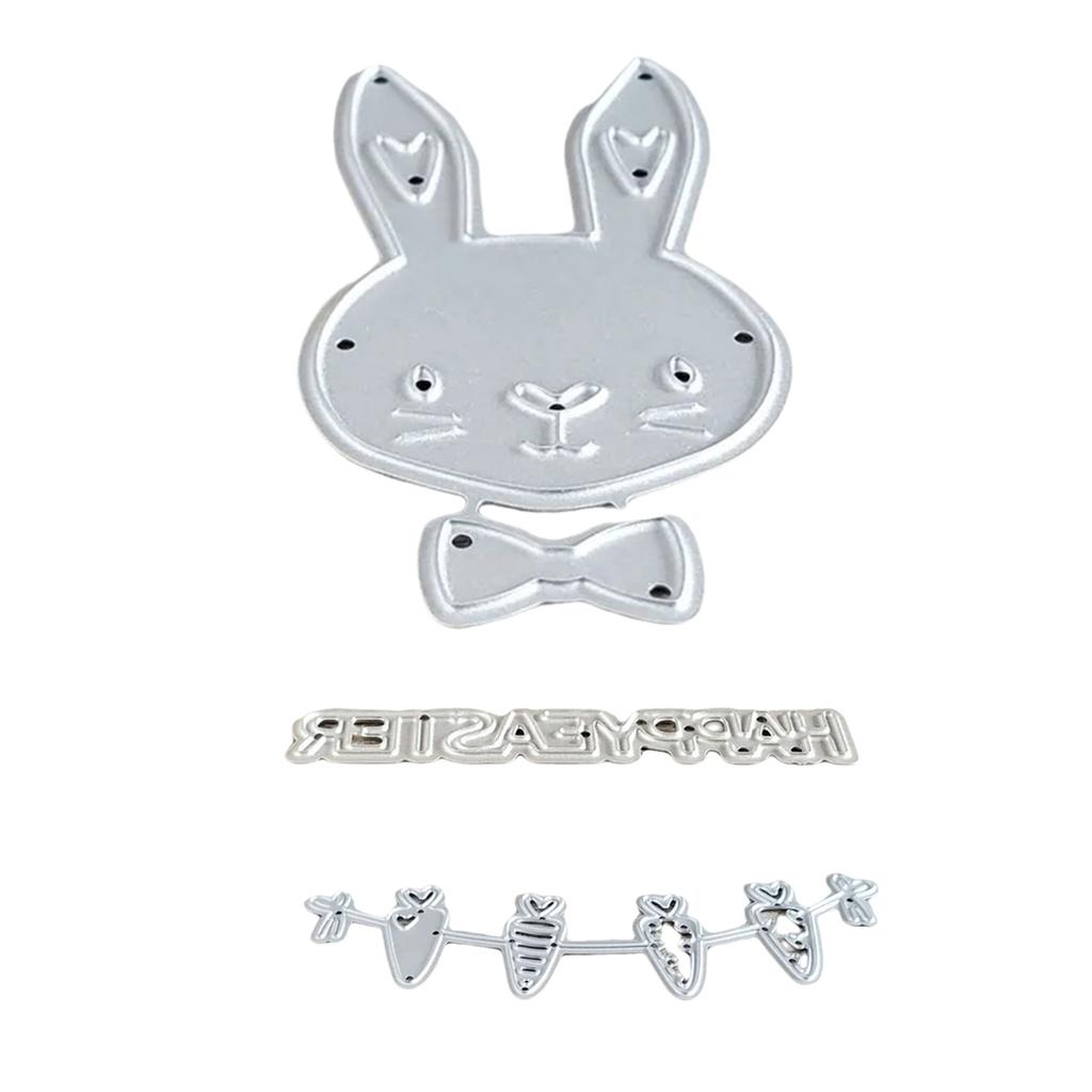 Rabbits Shape Cutting Dies Scrapbooking Die Cut Templates Carrots Carbon Steel Cutting Dies for Scrapbooking Card Making