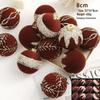 8cm Diamond Flocking Christmas Ball Set - Festive Tree Decorations