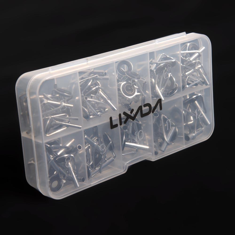 

80Pcs Fishing Rod Guide Tip Repair Kit Set DIY Eye Rings Different Size Stainless Steel Frames with Box